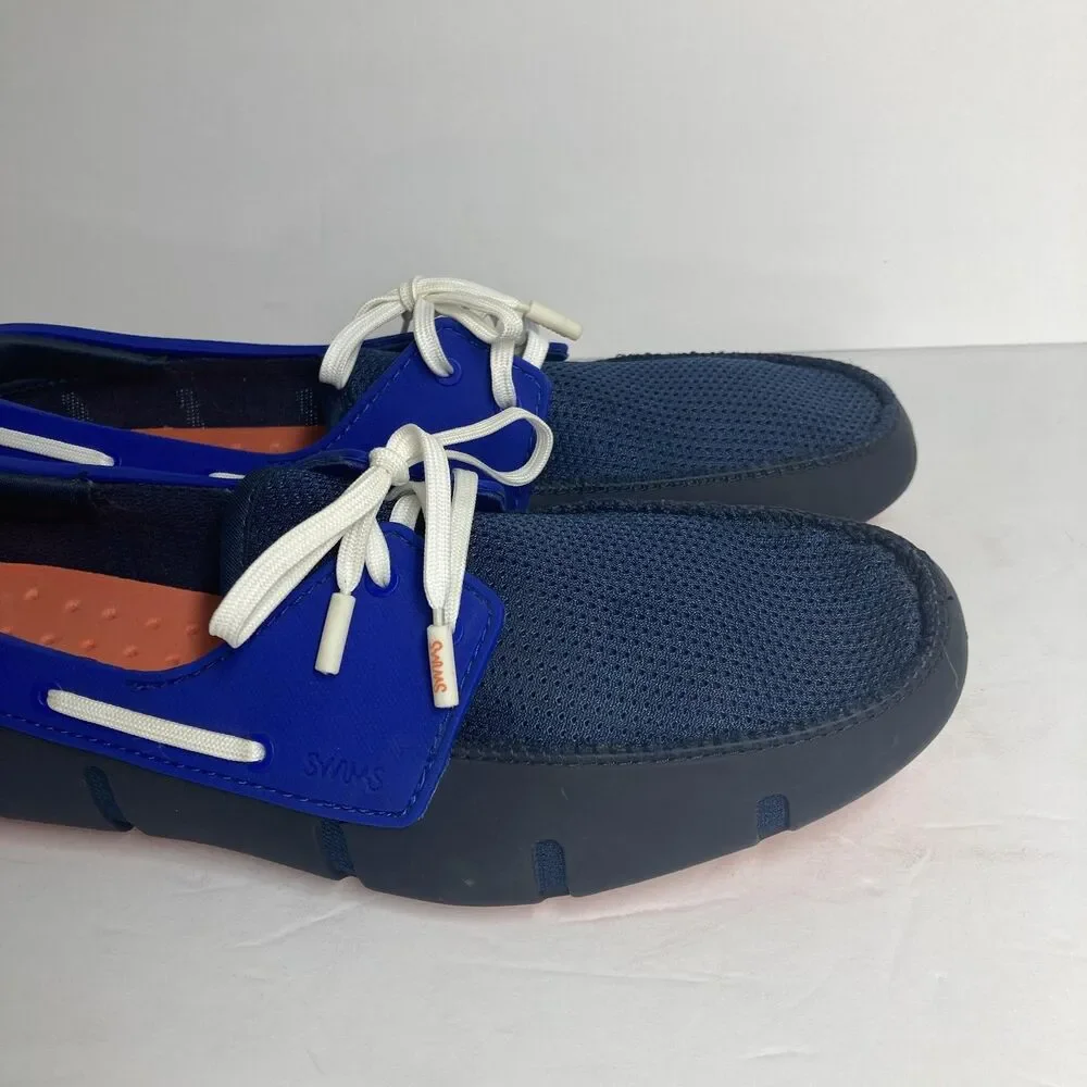 Swims Shoes Mens Size 9 Blue Orange Mesh Lace Up Loafers Water Resistant Comfort
